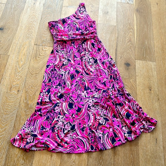 Lilly Pulitzer Monico One Shoulder Midi Dress - Picture 8 of 11